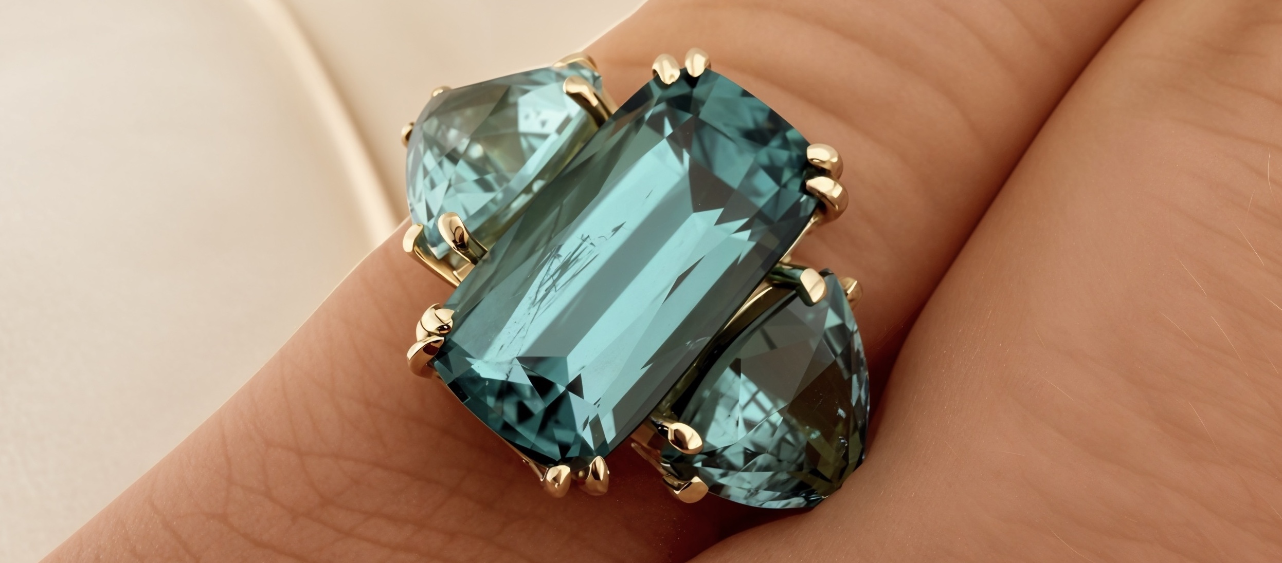 Zlatý prsten ¨trilogie¨ s turmalínem laguna